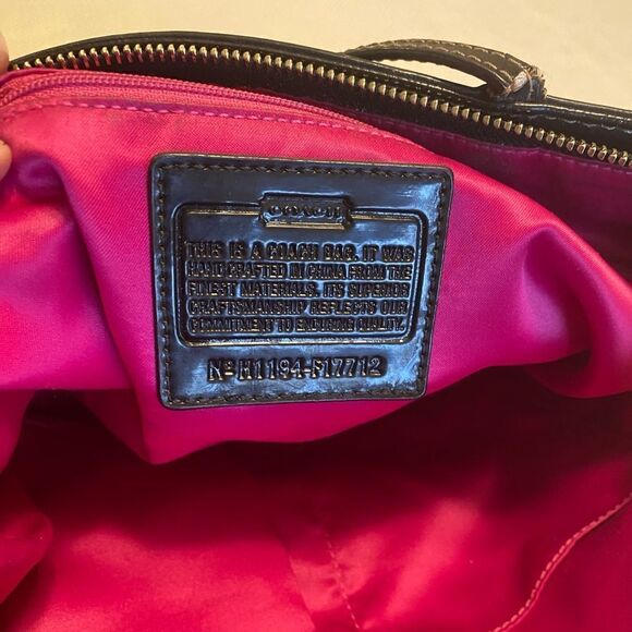 Coach Tartan plaid  tote bag logo glitter leather and canvas designer - Picture 4 of 16